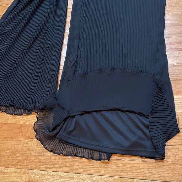 Samuel Dong Womens Black Wide Leg Palazzo Pants Size L Double Layer Flowy EUC - Picture 12 of 12